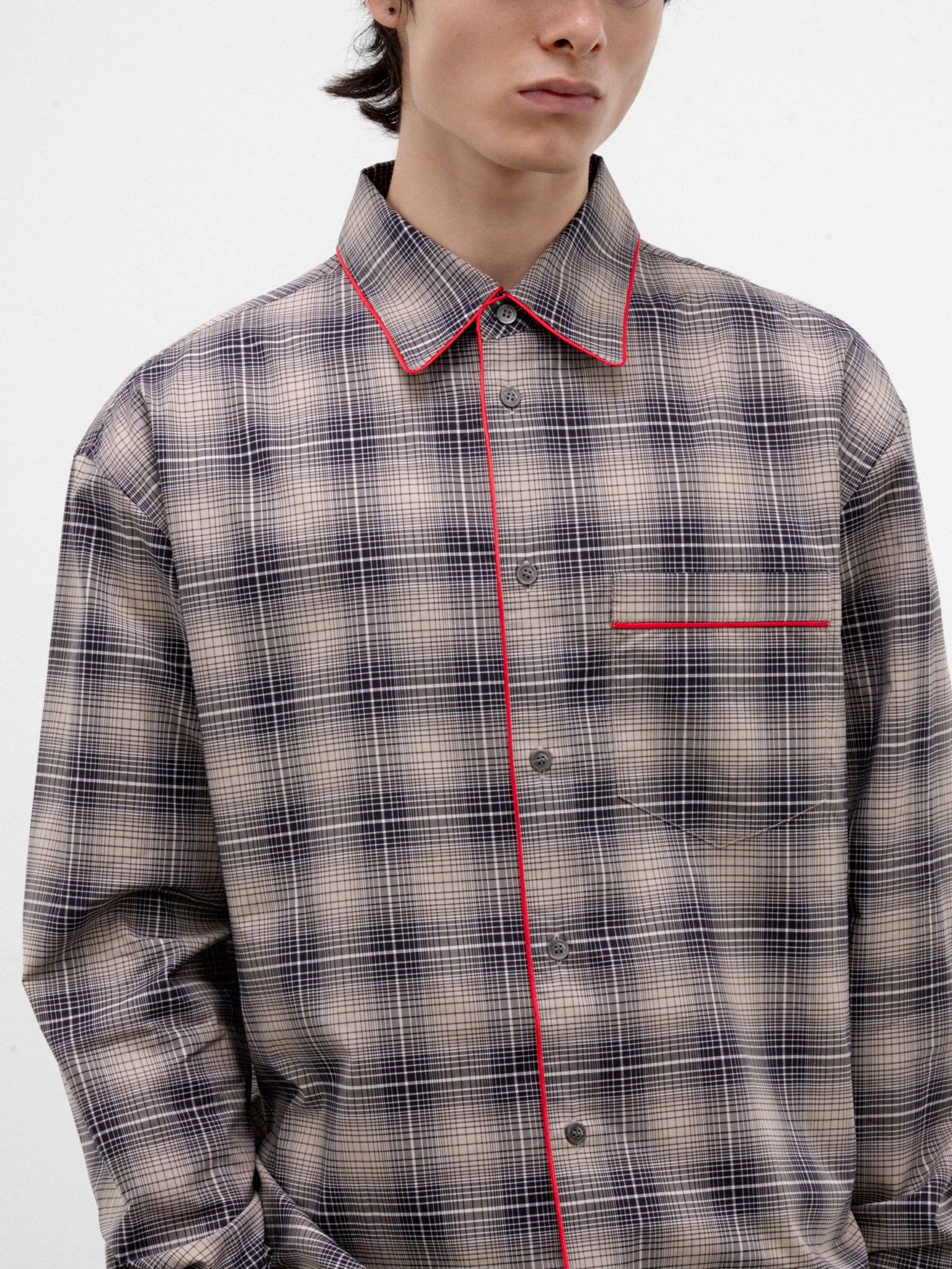 Black Check Cotton Shirt (CUMU0394IS-UTC715-BLACK)