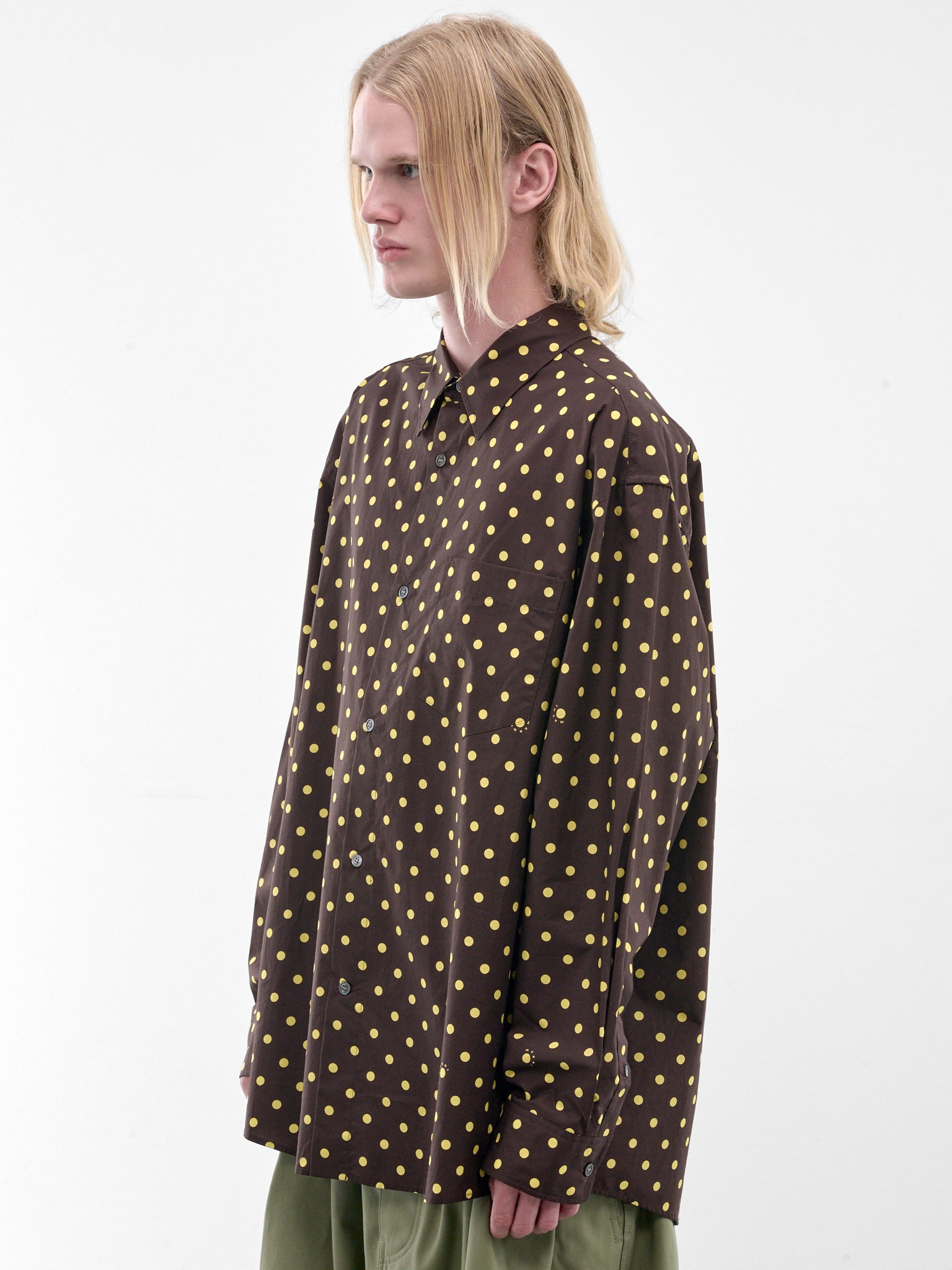 Brown Polka Dot Shirt (CUMU0396A0-UTC677-BROWN-DOTS)