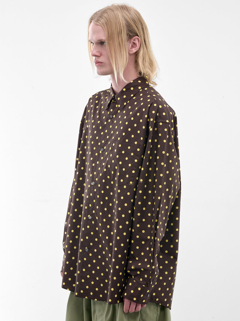 Brown Polka Dot Shirt (CUMU0396A0-UTC677-BROWN-DOTS)