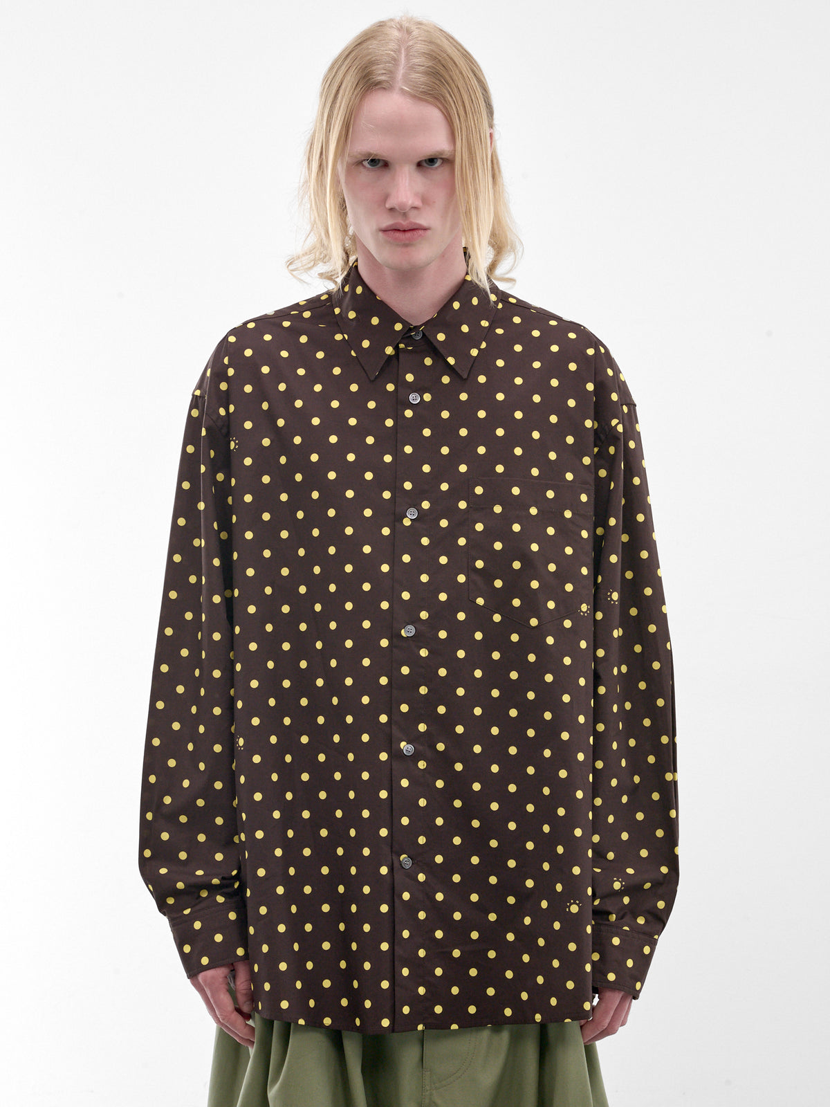 Brown Polka Dot Shirt (CUMU0396A0-UTC677-BROWN-DOTS)