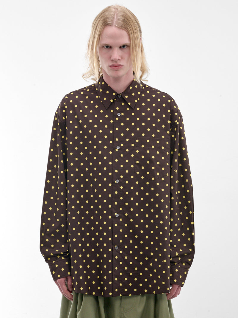 Brown Polka Dot Shirt (CUMU0396A0-UTC677-BROWN-DOTS)