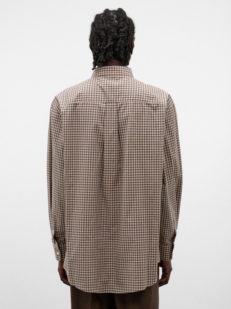 Brown Cotton Micro-Check Shirt (CUMU0396S0-UTC691-BROWN-CHECKE)
