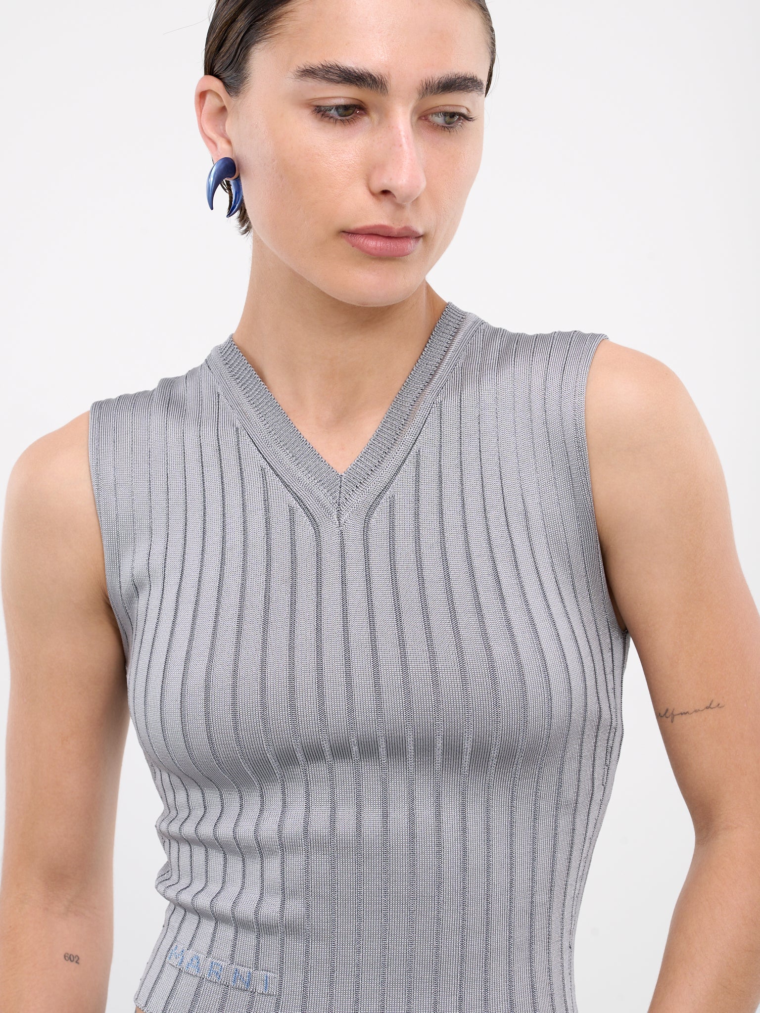 Rib Knit Viscose Sweater