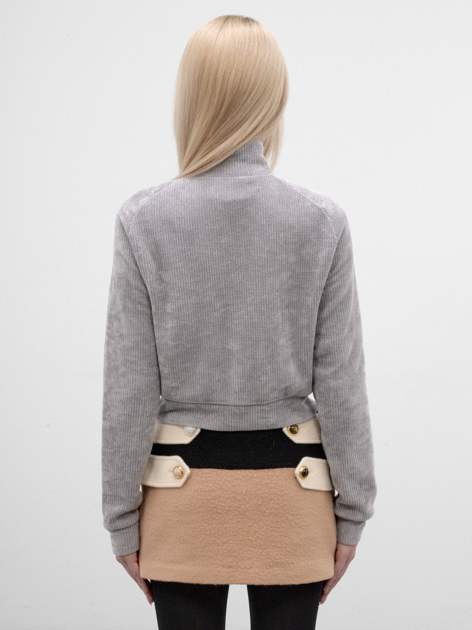 Grey Knit Zip Jacket (CYMA32542-GLACIER-GREY)