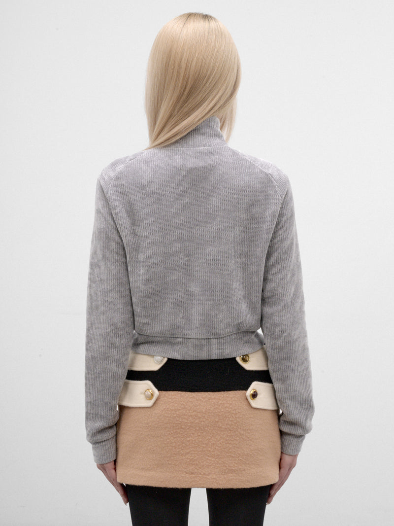Grey Knit Zip Jacket (CYMA32542-GLACIER-GREY)