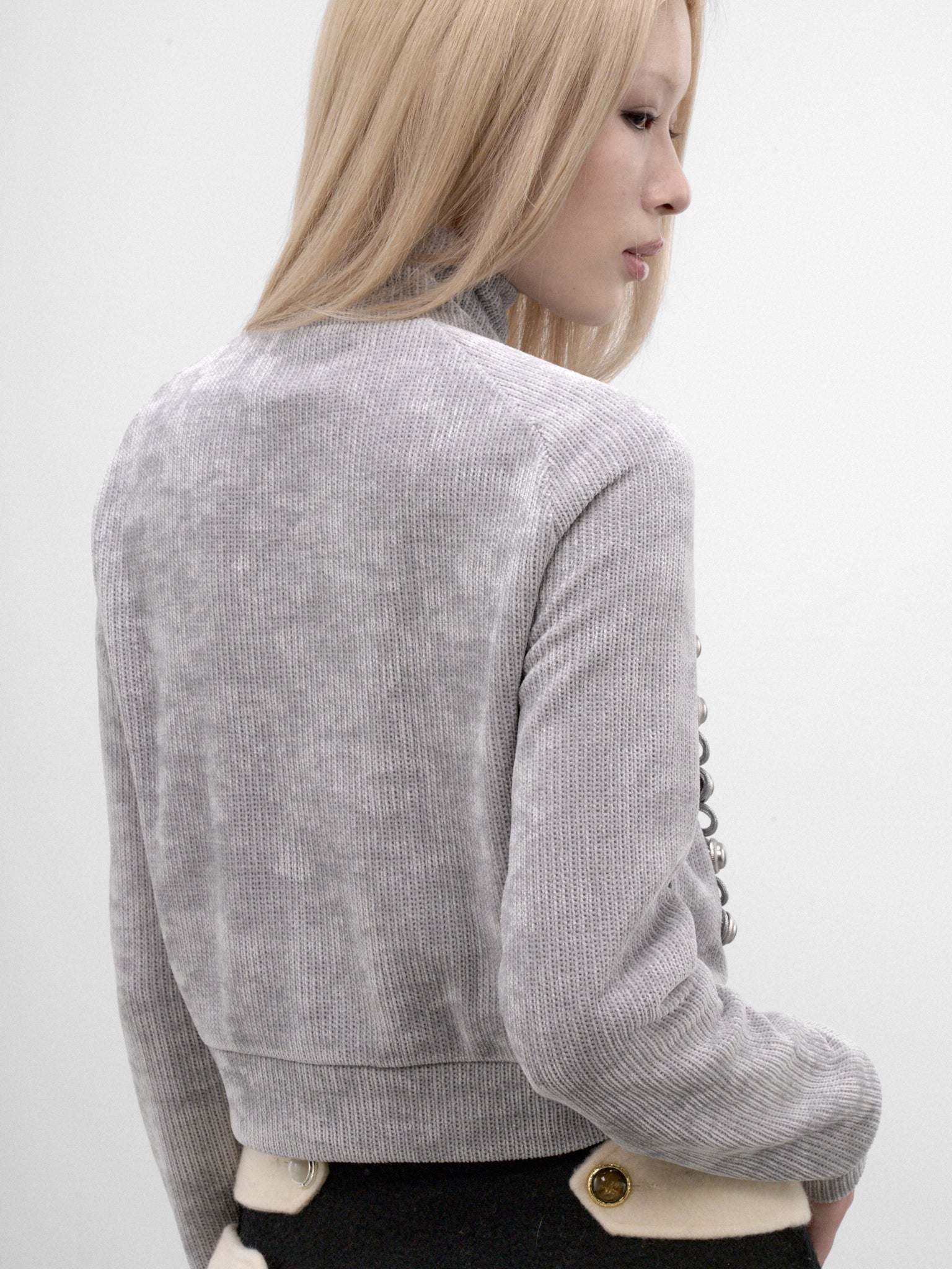Grey Knit Zip Jacket (CYMA32542-GLACIER-GREY)