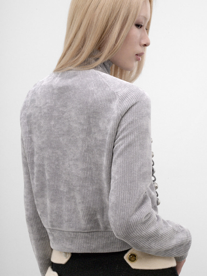 Grey Knit Zip Jacket (CYMA32542-GLACIER-GREY)