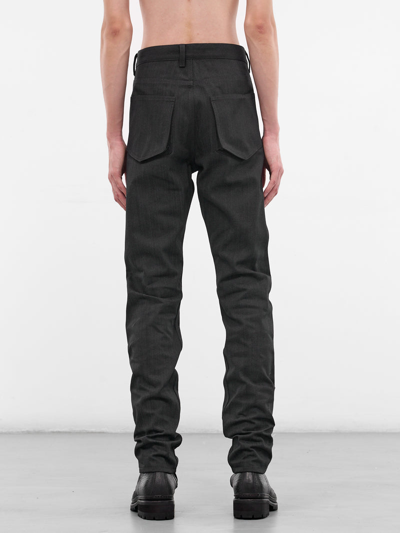 Black Reflective Denim Selvedge Jeans (D-145R-LAW-96L-BLACK)