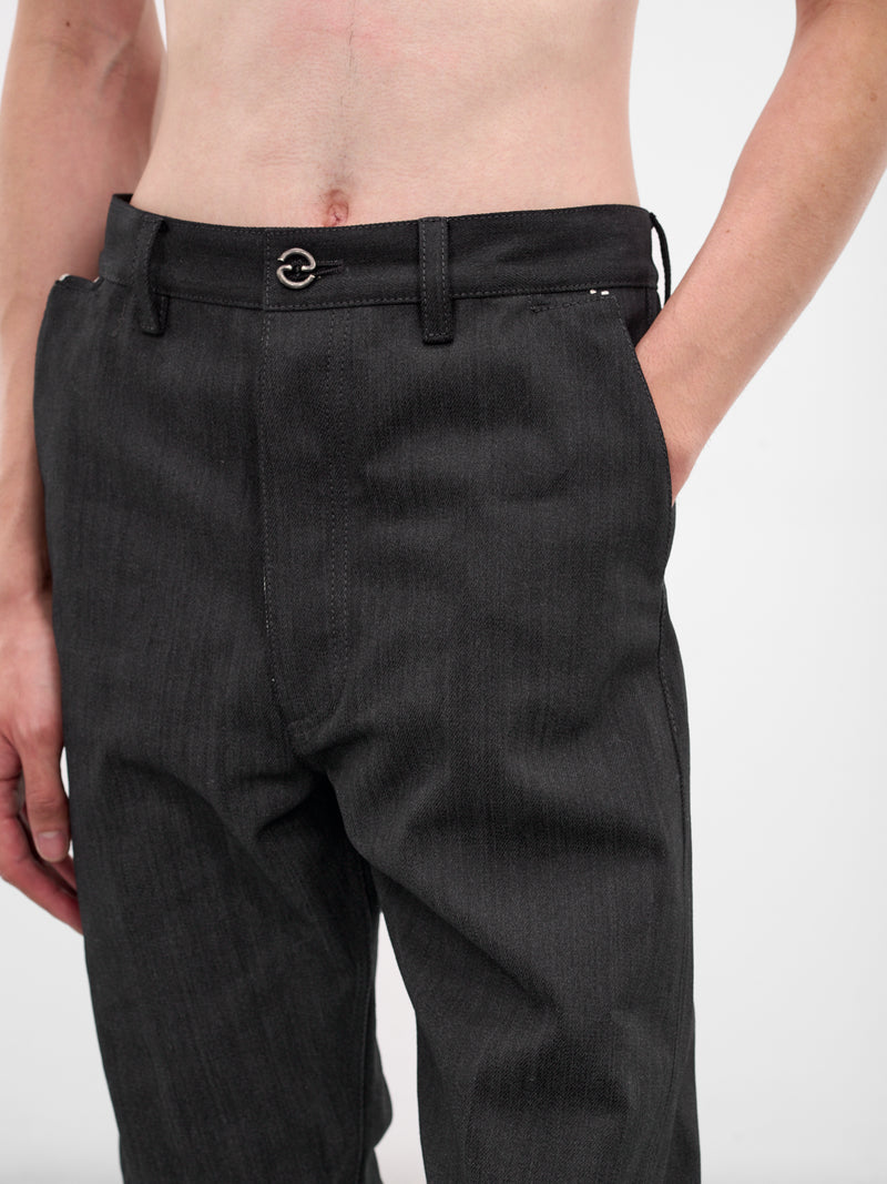 Black Reflective Denim Selvedge Jeans (D-145R-LAW-96L-BLACK)