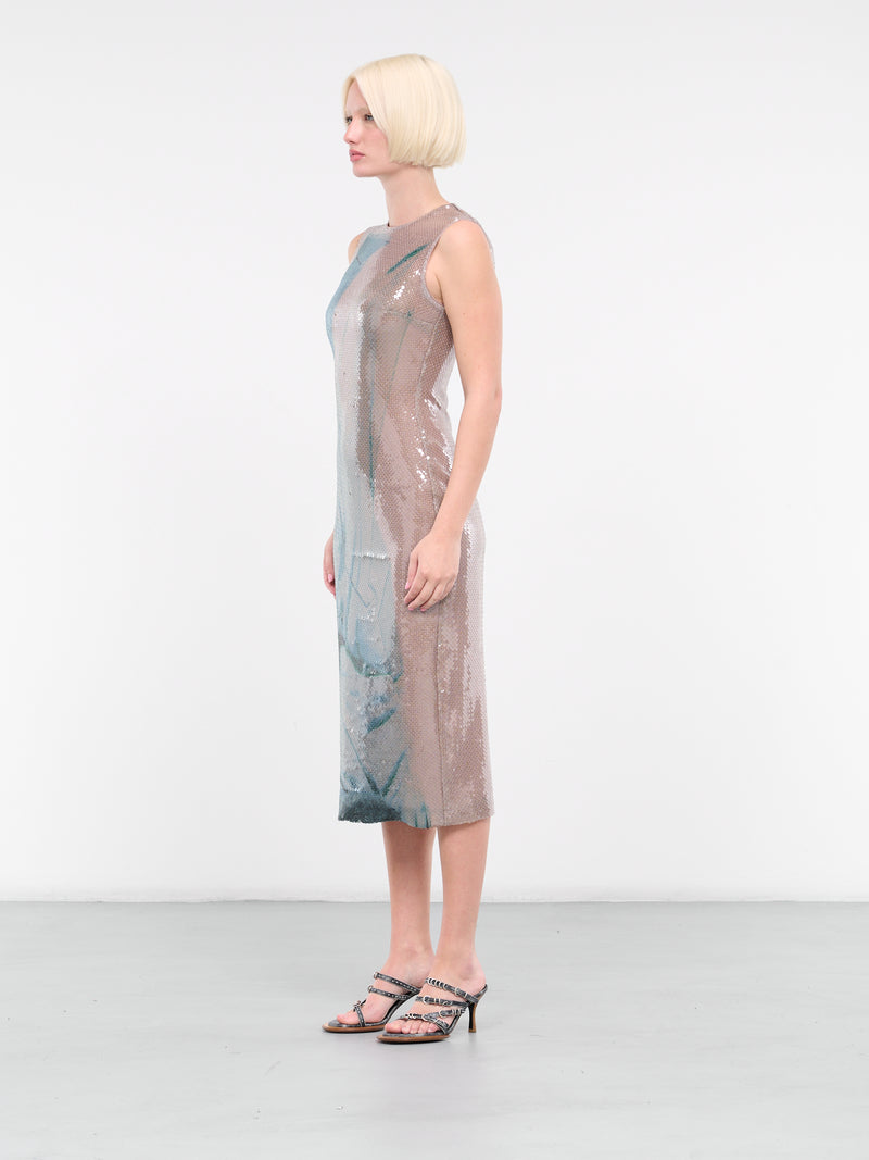 Aveo Midi Dress (D-375-BLUE-PRINT-FOG)