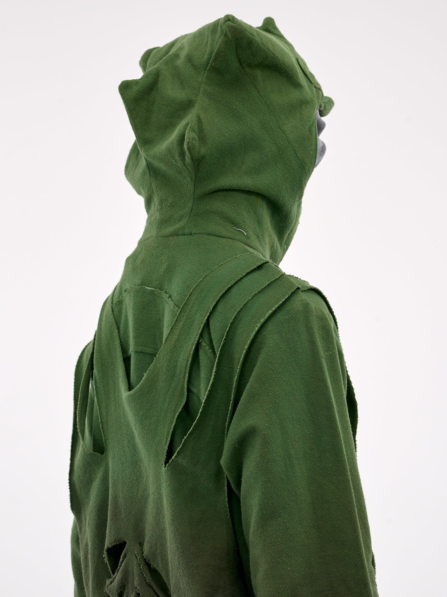 Layered Horn Hoodie (D-HOOD-GREEN-GREY)