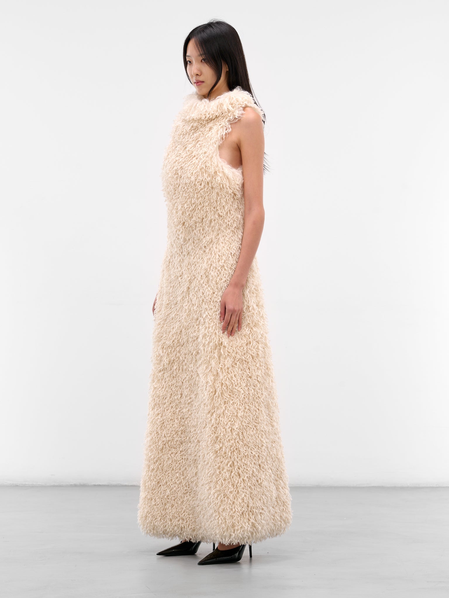 maxi dress with fur Blink if you like pink @FashionNova : Soft Season Faux Fur Maxi Dress