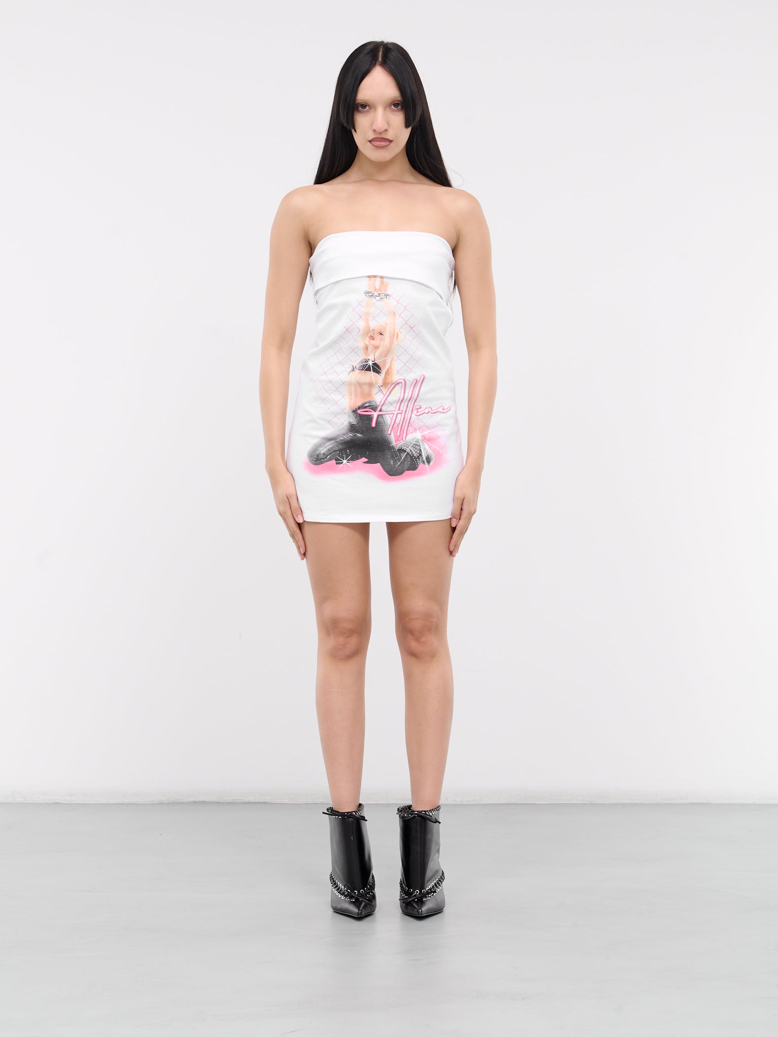 Allina T-Shirt Mini Dress (D001-WHITE)