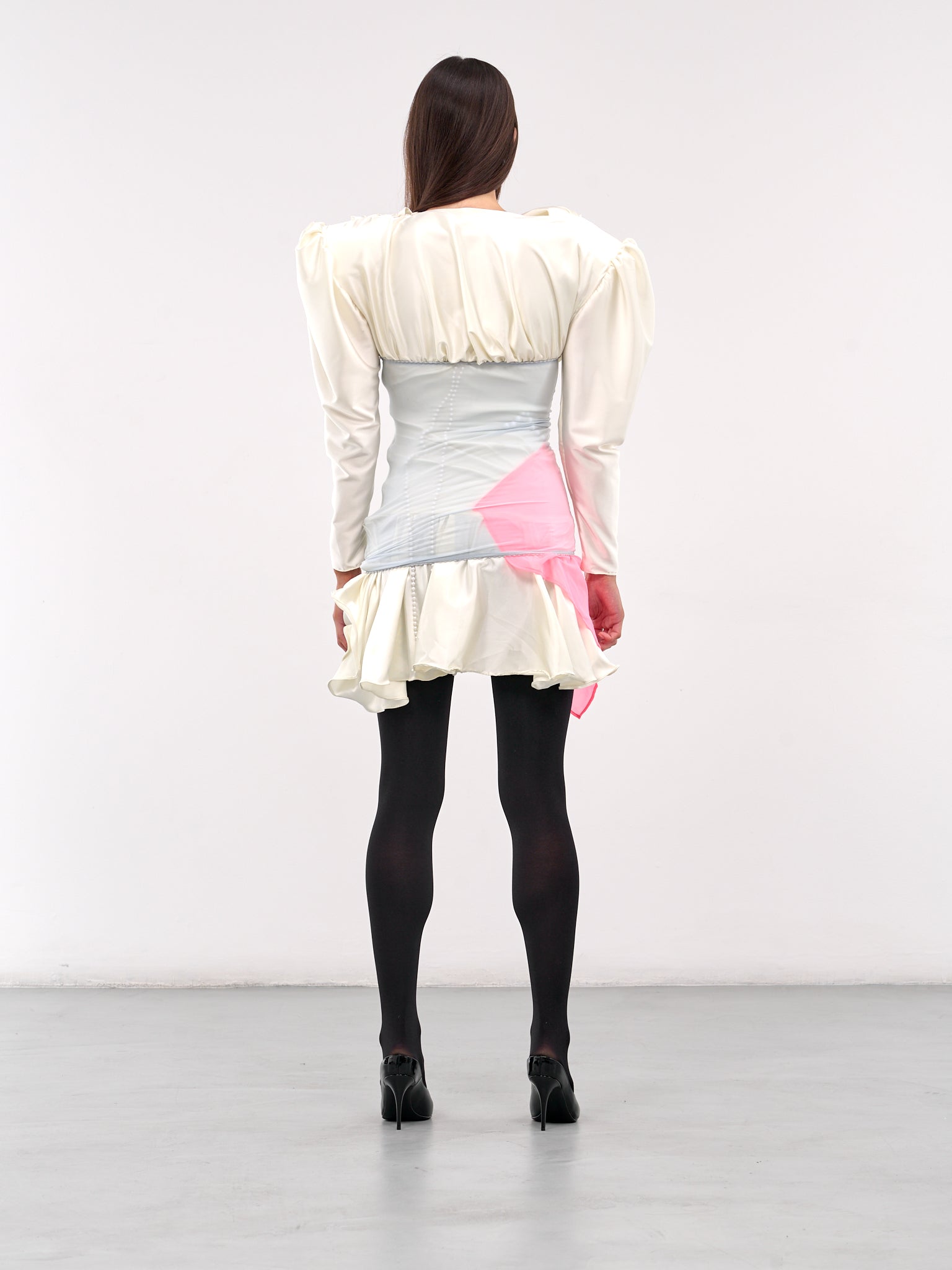 Jewelry Tights Dress (D010-WHITE-PINK-BLUE-BLACK)