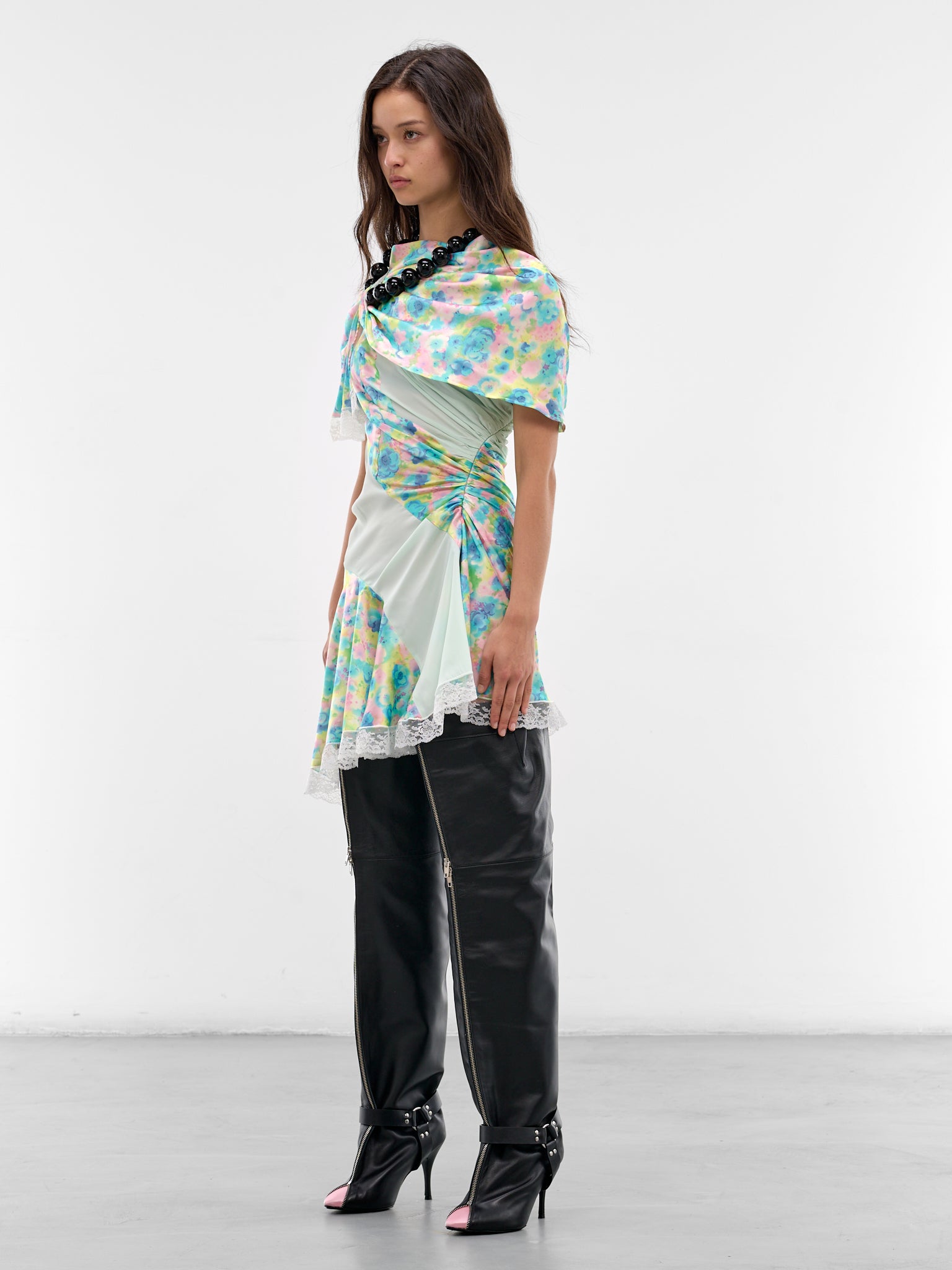 August Barron Twisted Necklace Floral Dress | H.Lorenzo - side