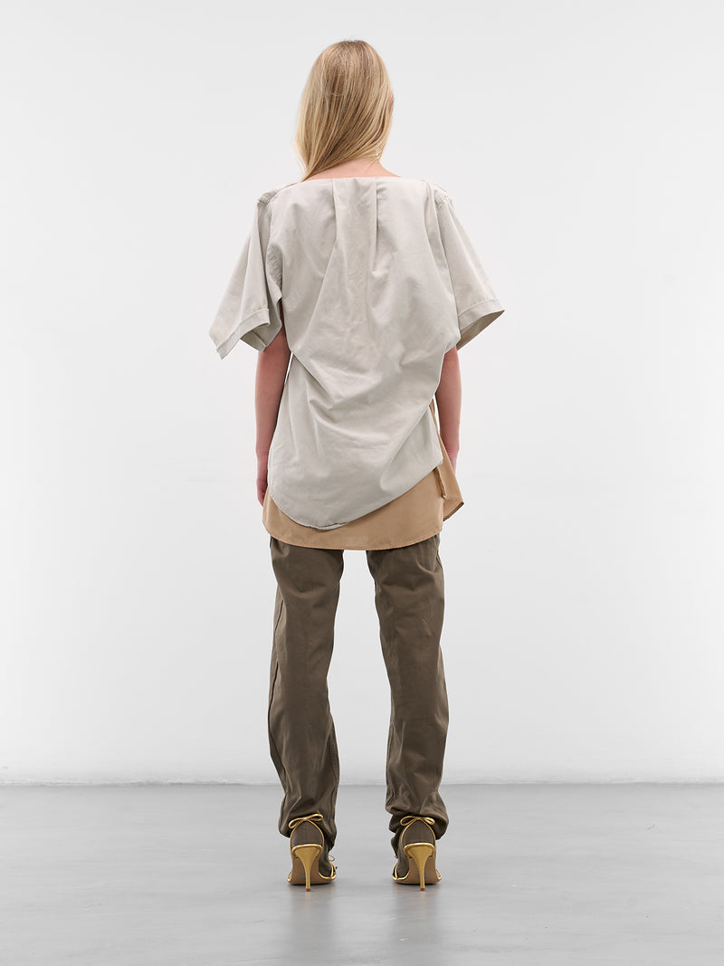 Beige Deconstructed Shirts Mini Dress (D05FW5-BEIGE)