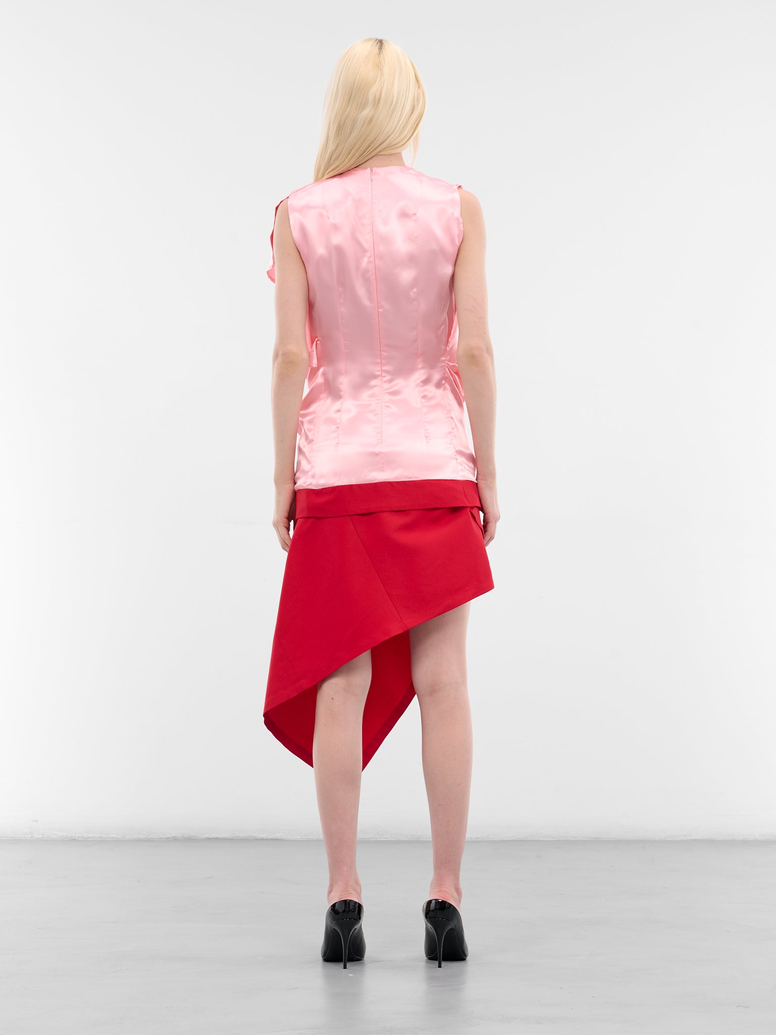 Daniele Deconstructed Lining Midi Dress (DANIELE-RED)