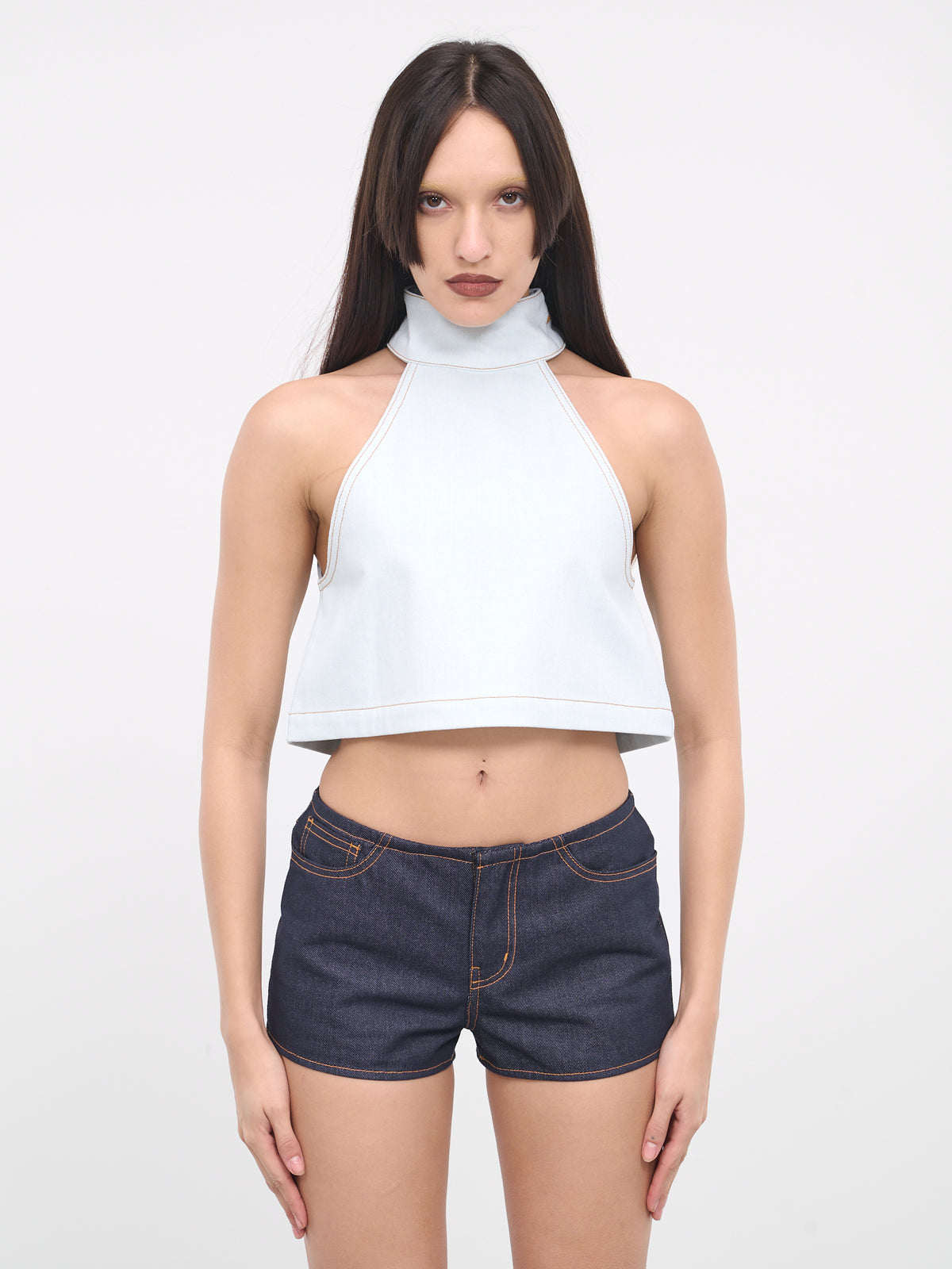 Denim Halterneck Top (DB0-24-331-W-ICE)