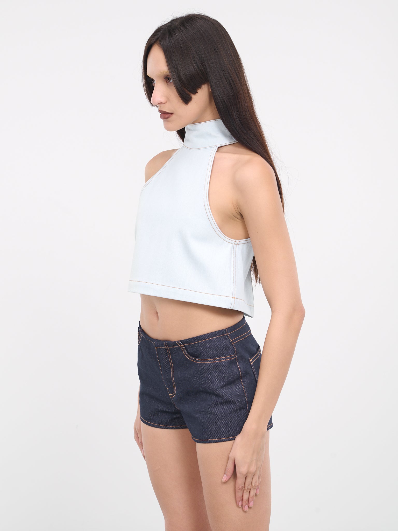 Denim Halterneck Top (DB0-24-331-W-ICE)