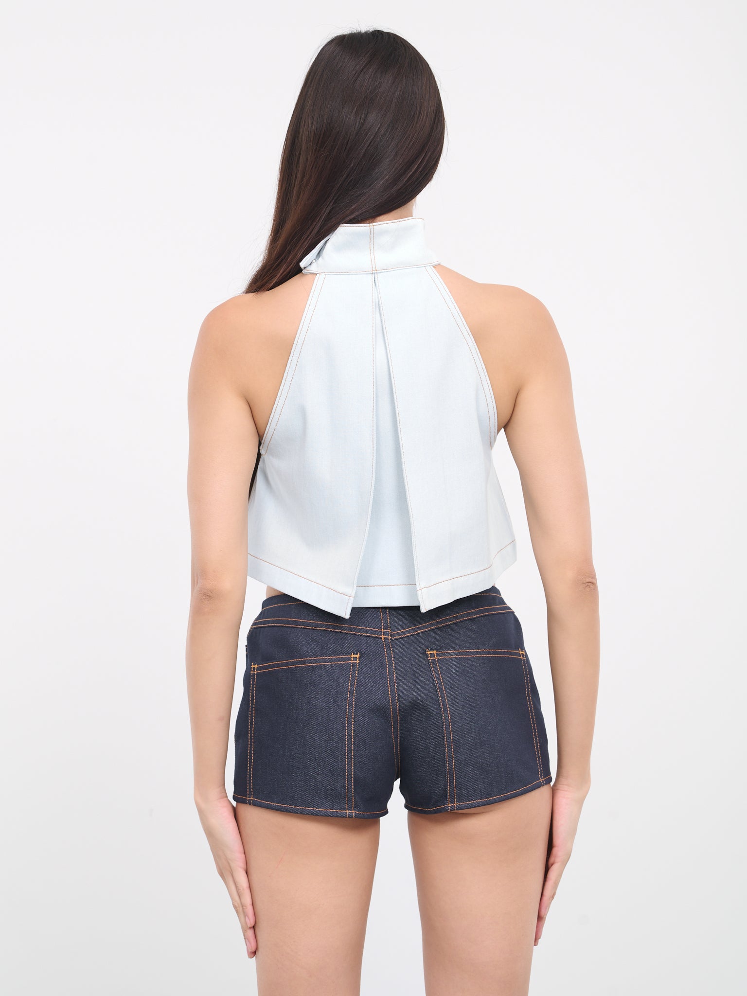 Denim Halterneck Top (DB0-24-331-W-ICE)