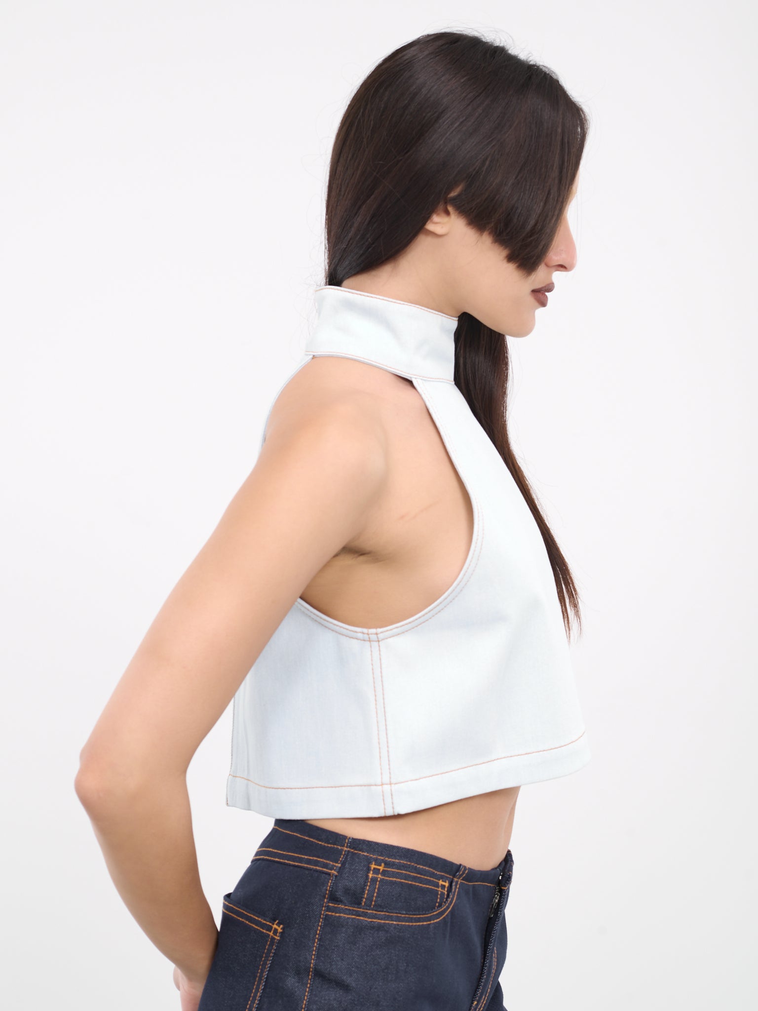 Denim Halterneck Top (DB0-24-331-W-ICE)