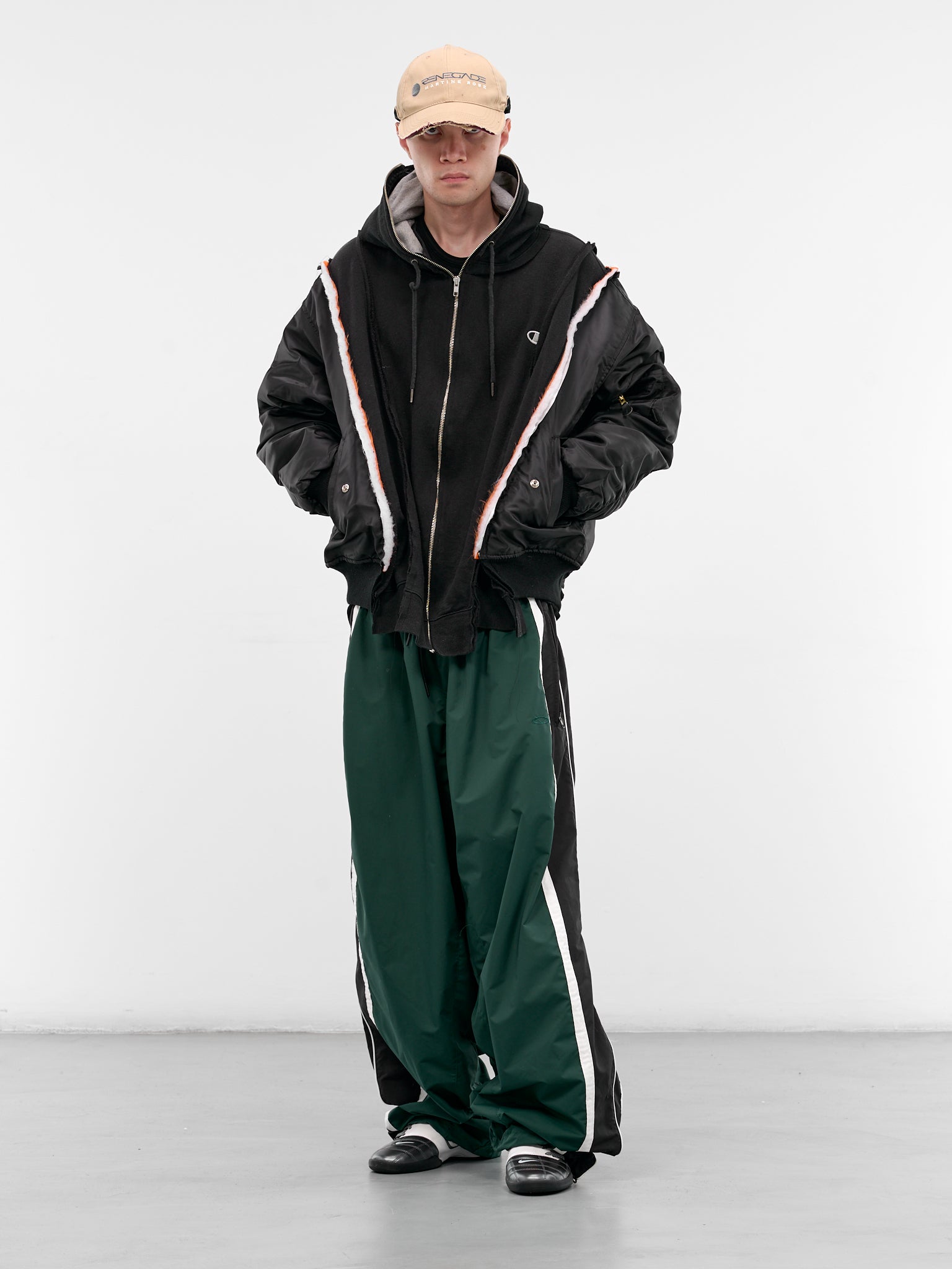 Black Hybrid Bomber Zip Hoodie (DC-NS-BL-07-BLACK)