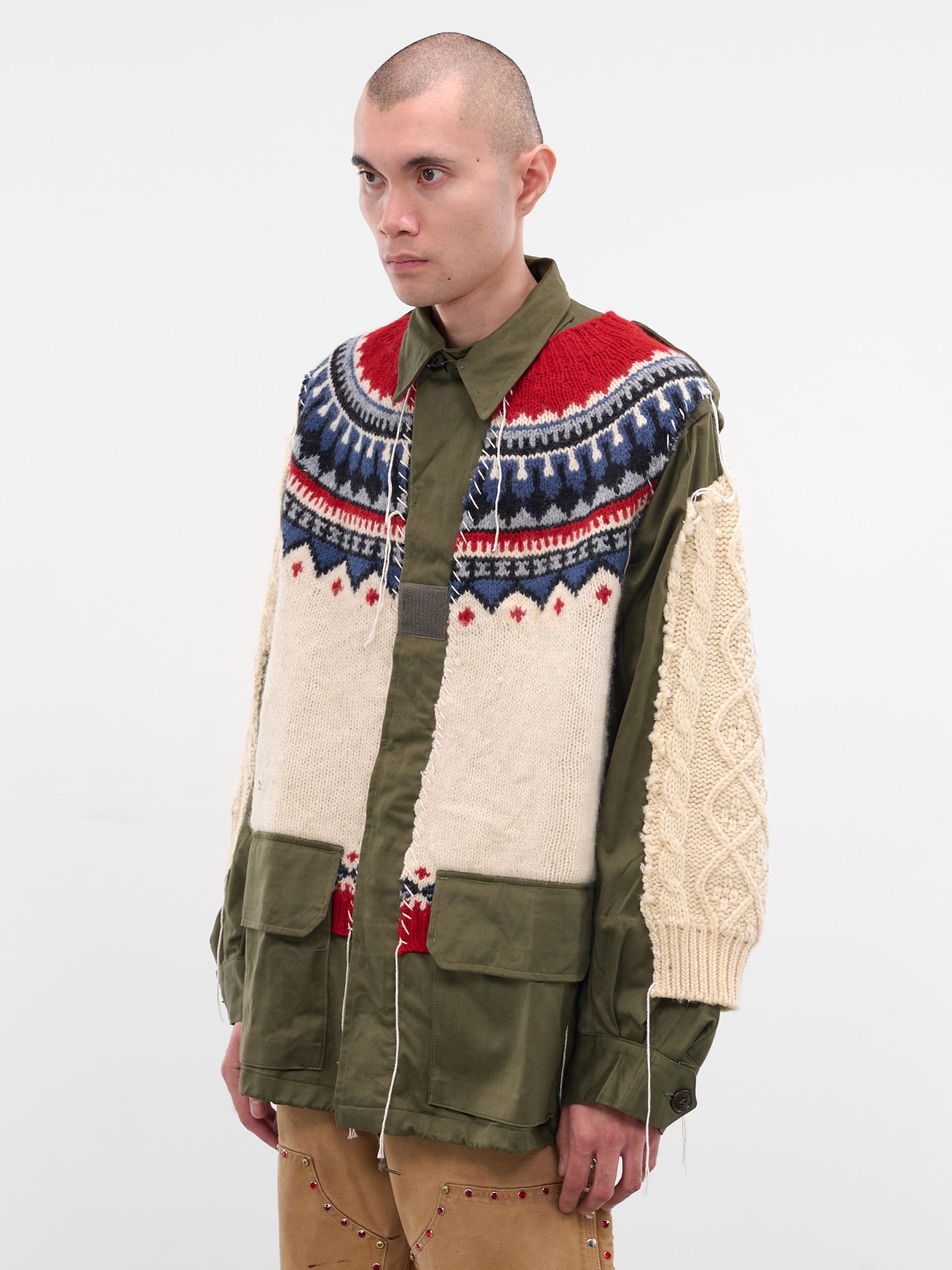 Deconstructed Hybrid Sweater Field Jacket (DC-NS-BL-08-KHAKI)
