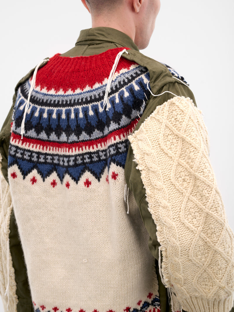 Deconstructed Hybrid Sweater Field Jacket (DC-NS-BL-08-KHAKI)