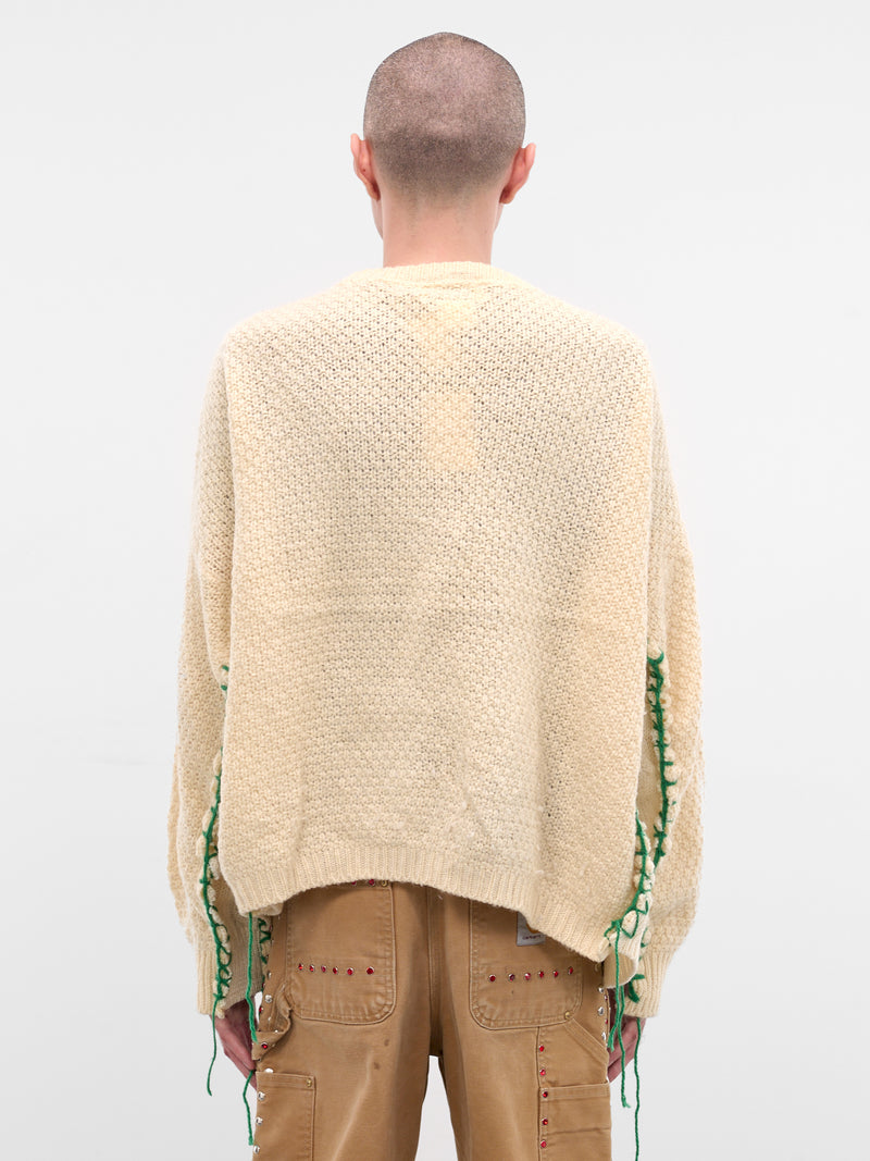 Deconstructed Floral Knit Cardigan (DC-NS-KN-05-WHITE)