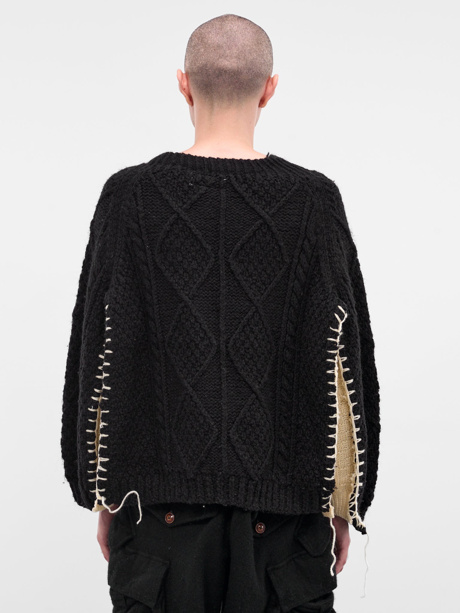 Black Deconstructed Heart Knit Sweater (DC-NS-KN-11-BLACK)