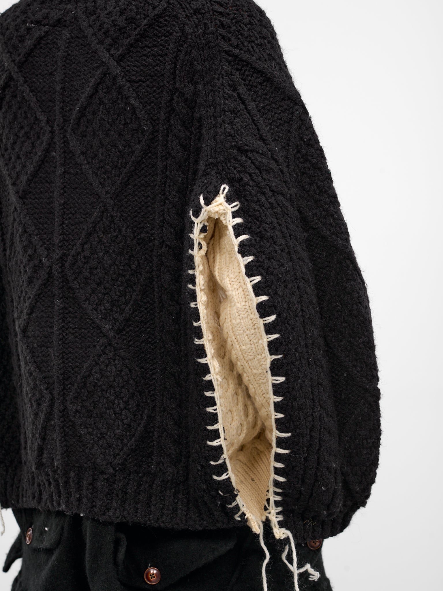 Black Deconstructed Heart Knit Sweater (DC-NS-KN-11-BLACK)