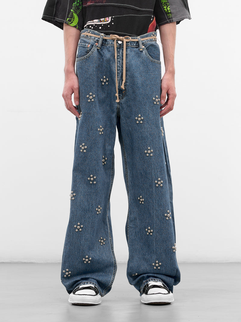 Blue Studded Denim Baggy Jeans (DC-NS-PT-28-INDIGO)