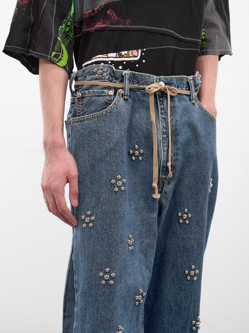 Blue Studded Denim Baggy Jeans (DC-NS-PT-28-INDIGO)