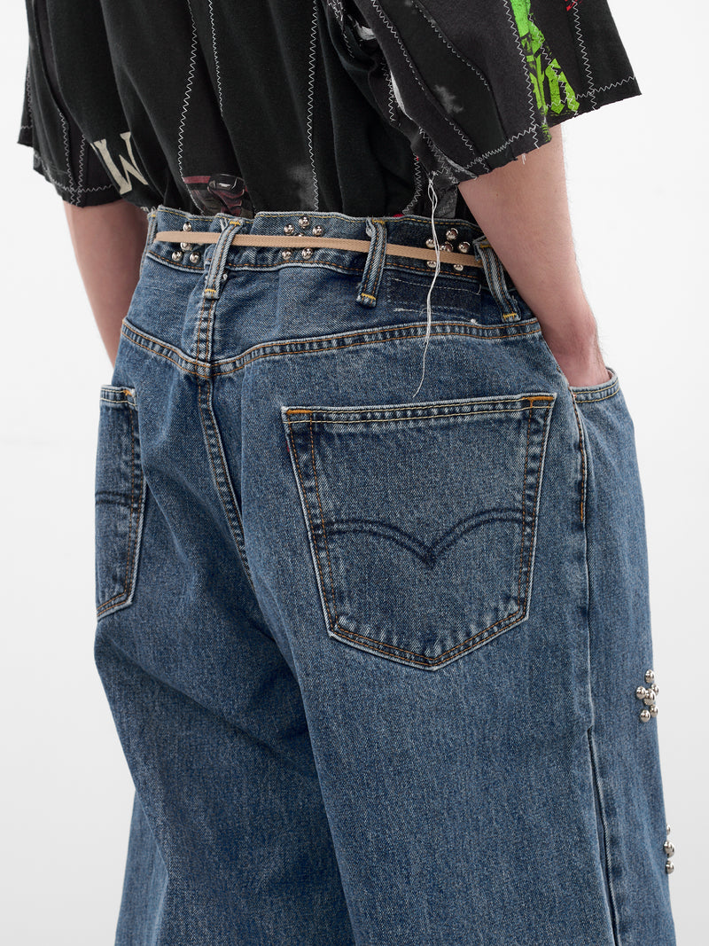 Blue Studded Denim Baggy Jeans (DC-NS-PT-28-INDIGO)