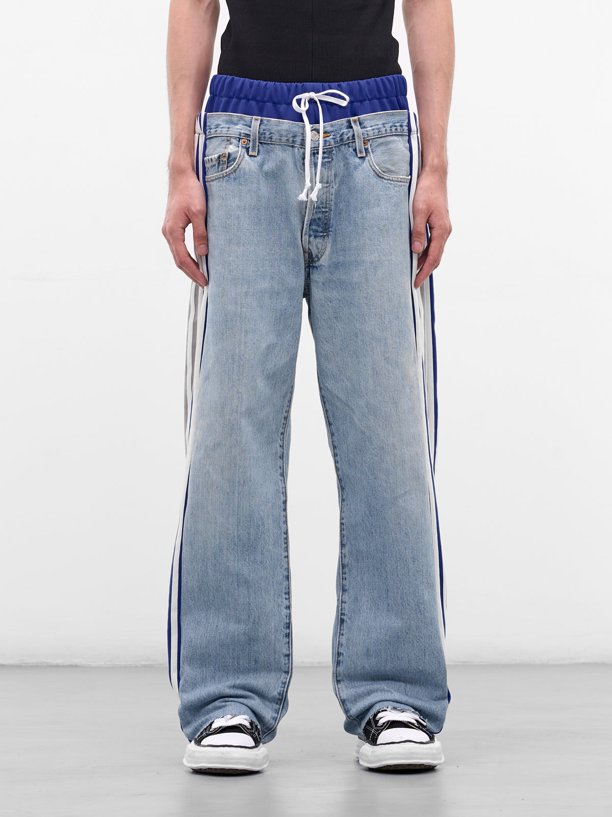 Blue Deconstructed Hybrid Track Jeans (DC-NS-PT-35-INDIGO)
