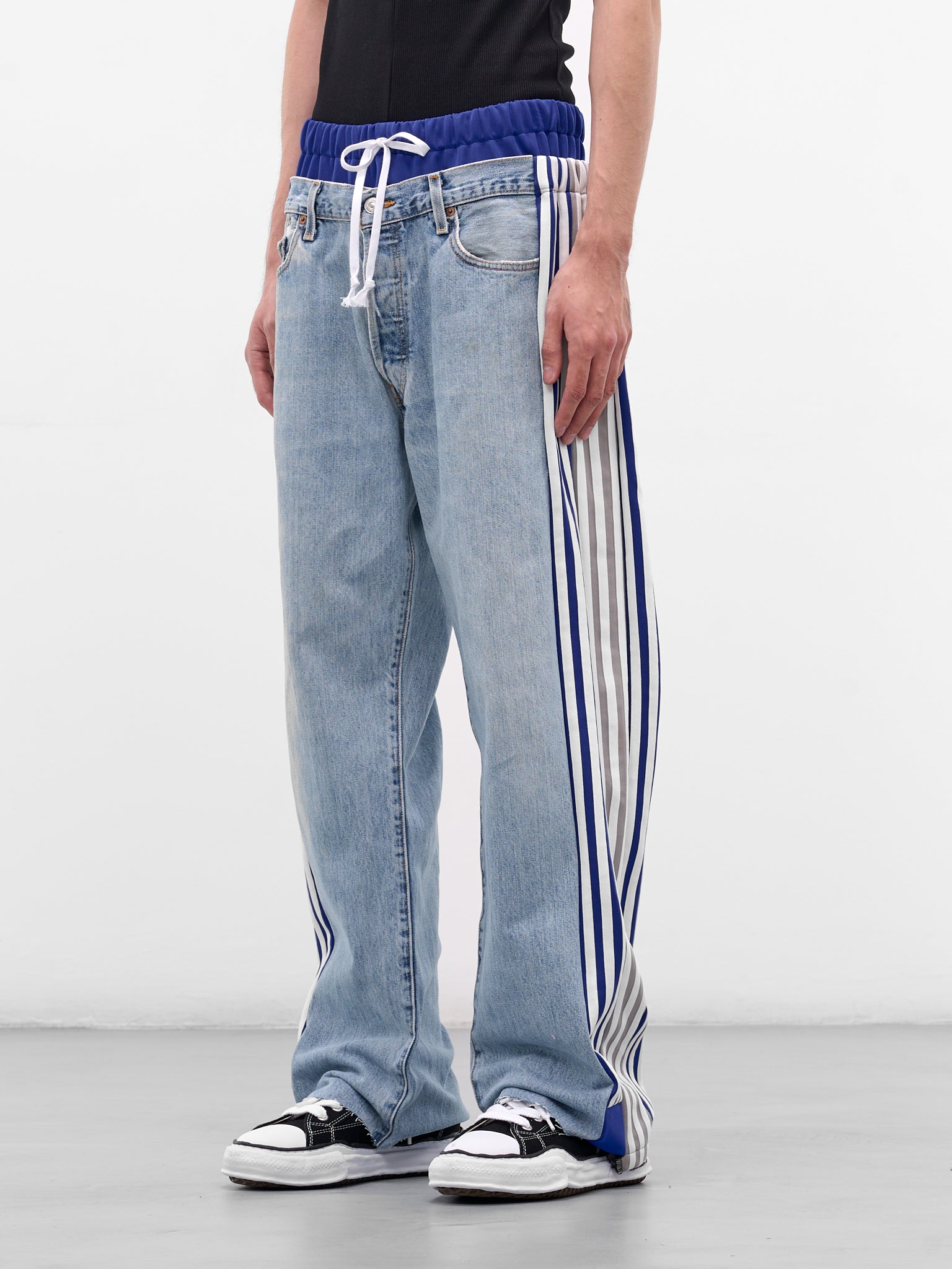 Blue Deconstructed Hybrid Track Jeans (DC-NS-PT-35-INDIGO)