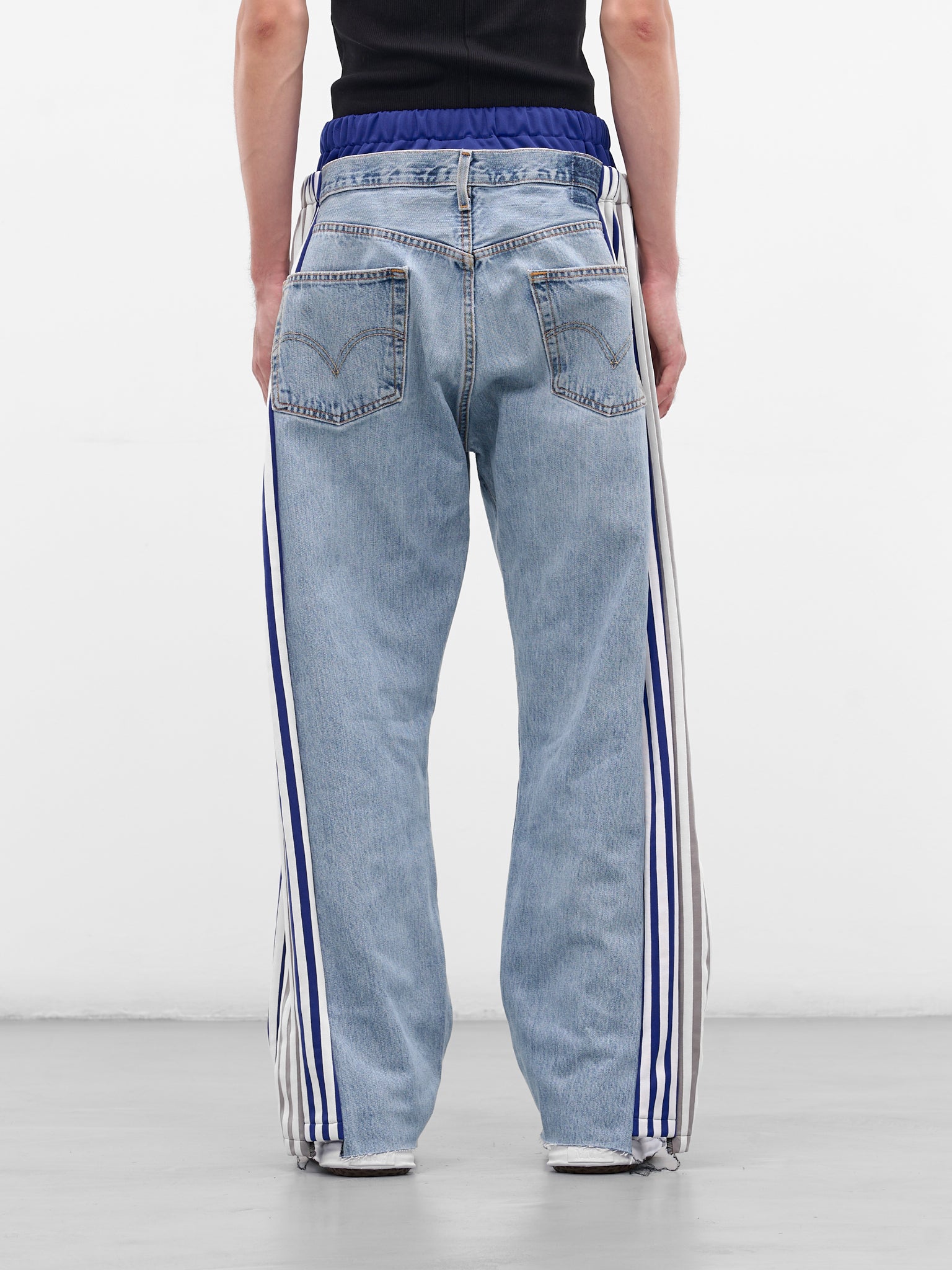 Blue Deconstructed Hybrid Track Jeans (DC-NS-PT-35-INDIGO)