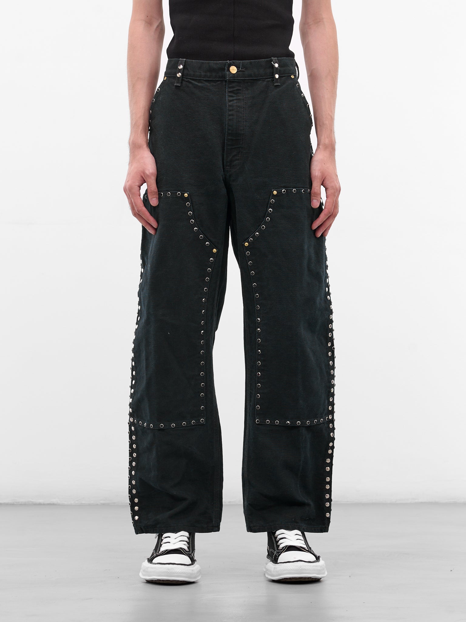 Black Upcycled Canvas Work Pants (DC-NS-PT-40-BLACK