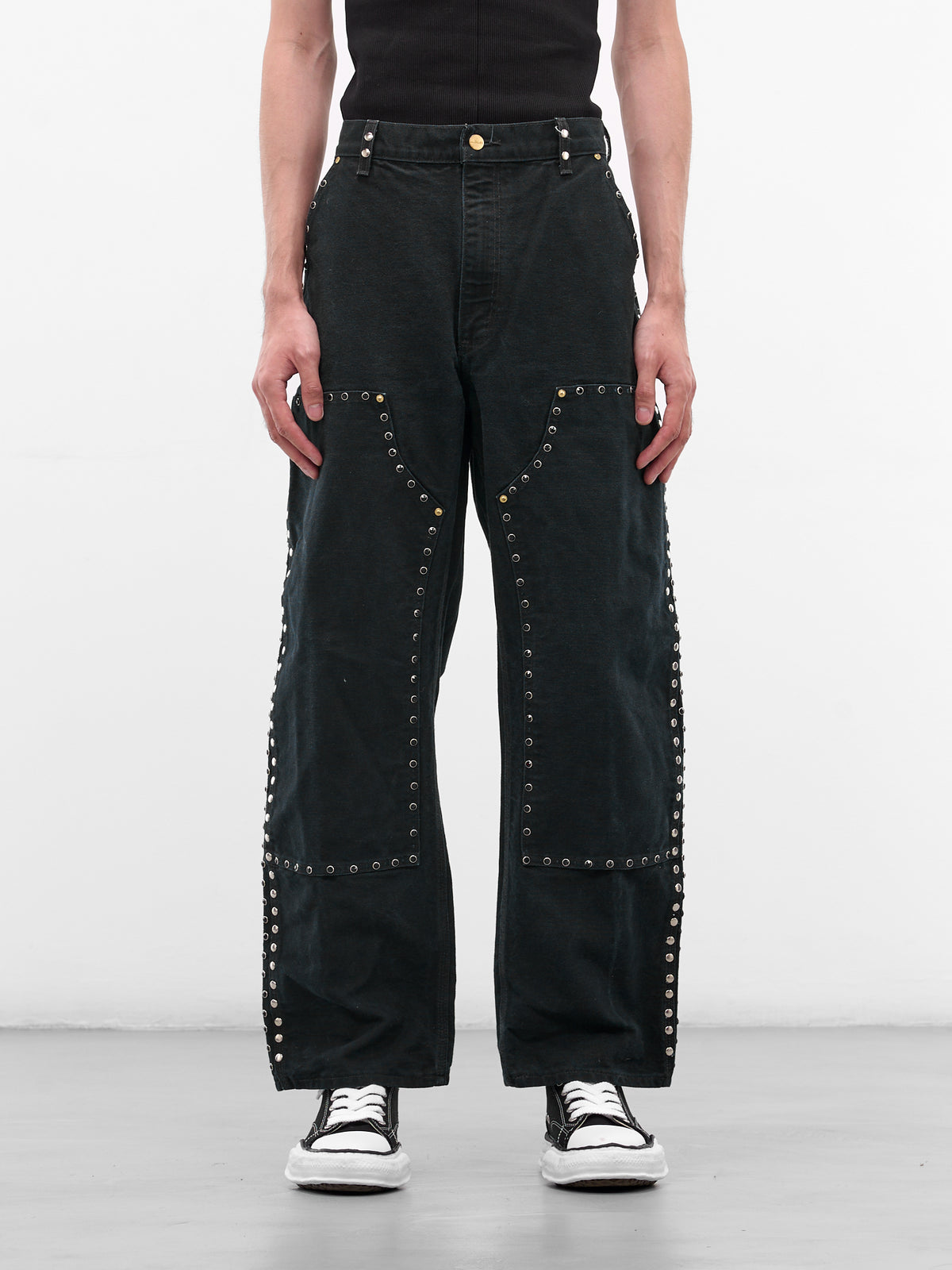 Black Upcycled Canvas Work Pants (DC-NS-PT-40-BLACK