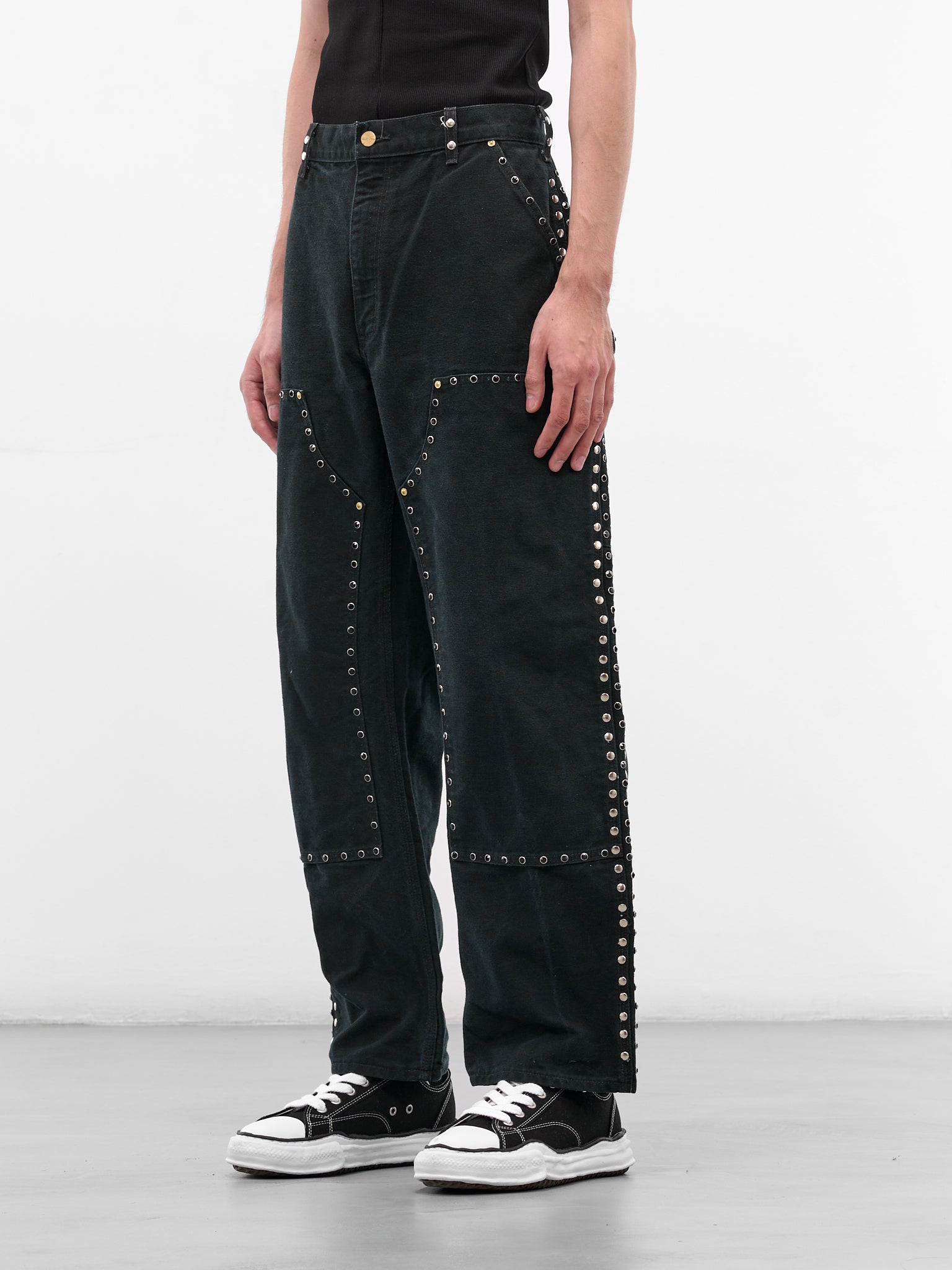 Black Upcycled Canvas Work Pants (DC-NS-PT-40-BLACK