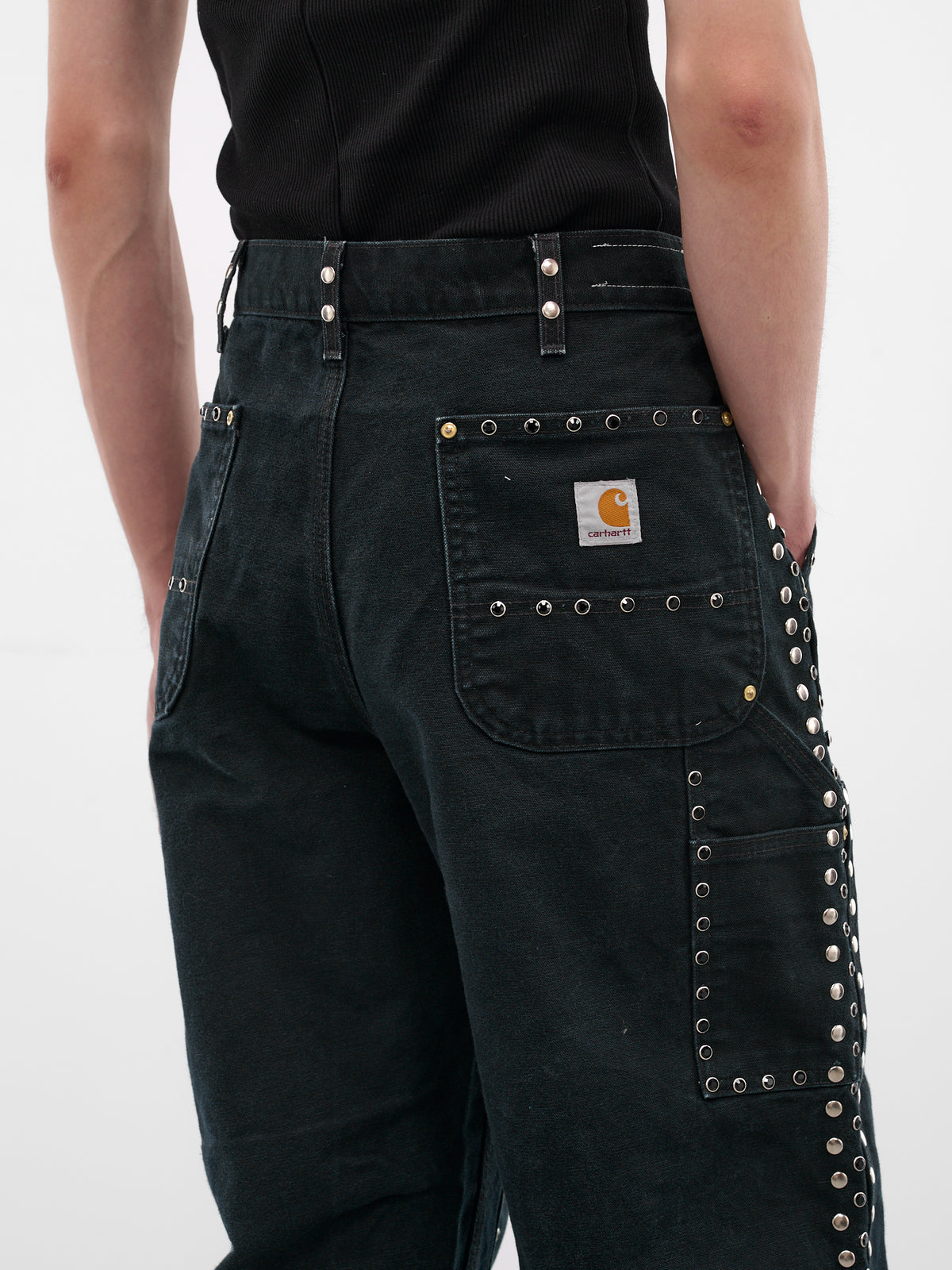 Black Upcycled Canvas Work Pants (DC-NS-PT-40-BLACK