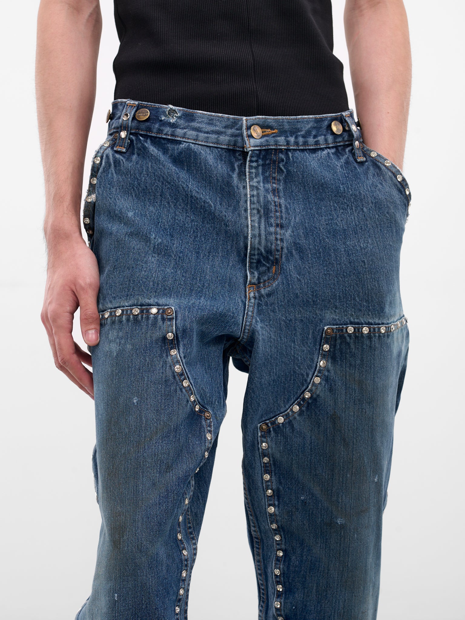 Blue Upcycled Denim Work Pants (DC-NS-PT-40-INDIGO