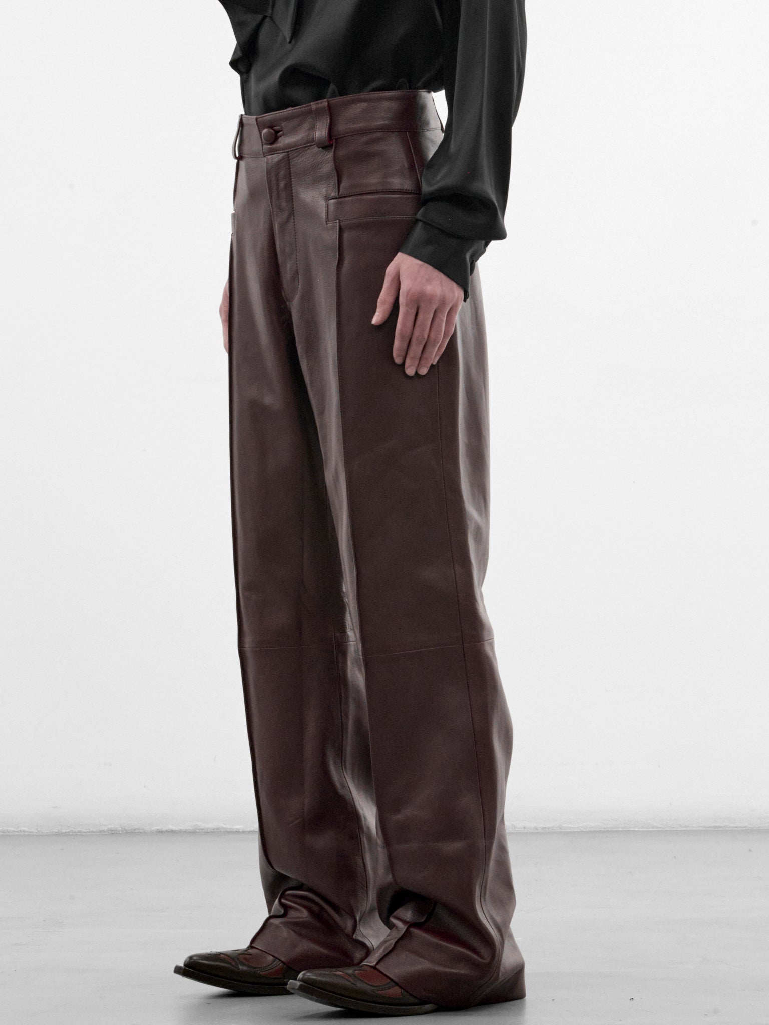 Decisiones Burgundy Leather Pants (DECISIONES-PANTS-BURGUNDY)