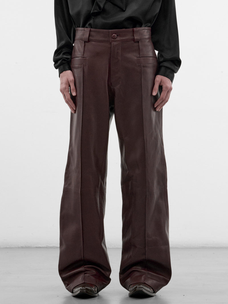 Decisiones Burgundy Leather Pants (DECISIONES-PANTS-BURGUNDY)