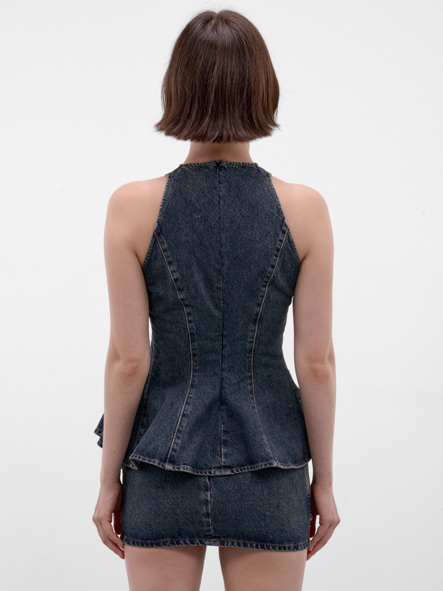 Blue Asymmetric Denim Blouse (DENIM-10-BLOUSE-BLUE)