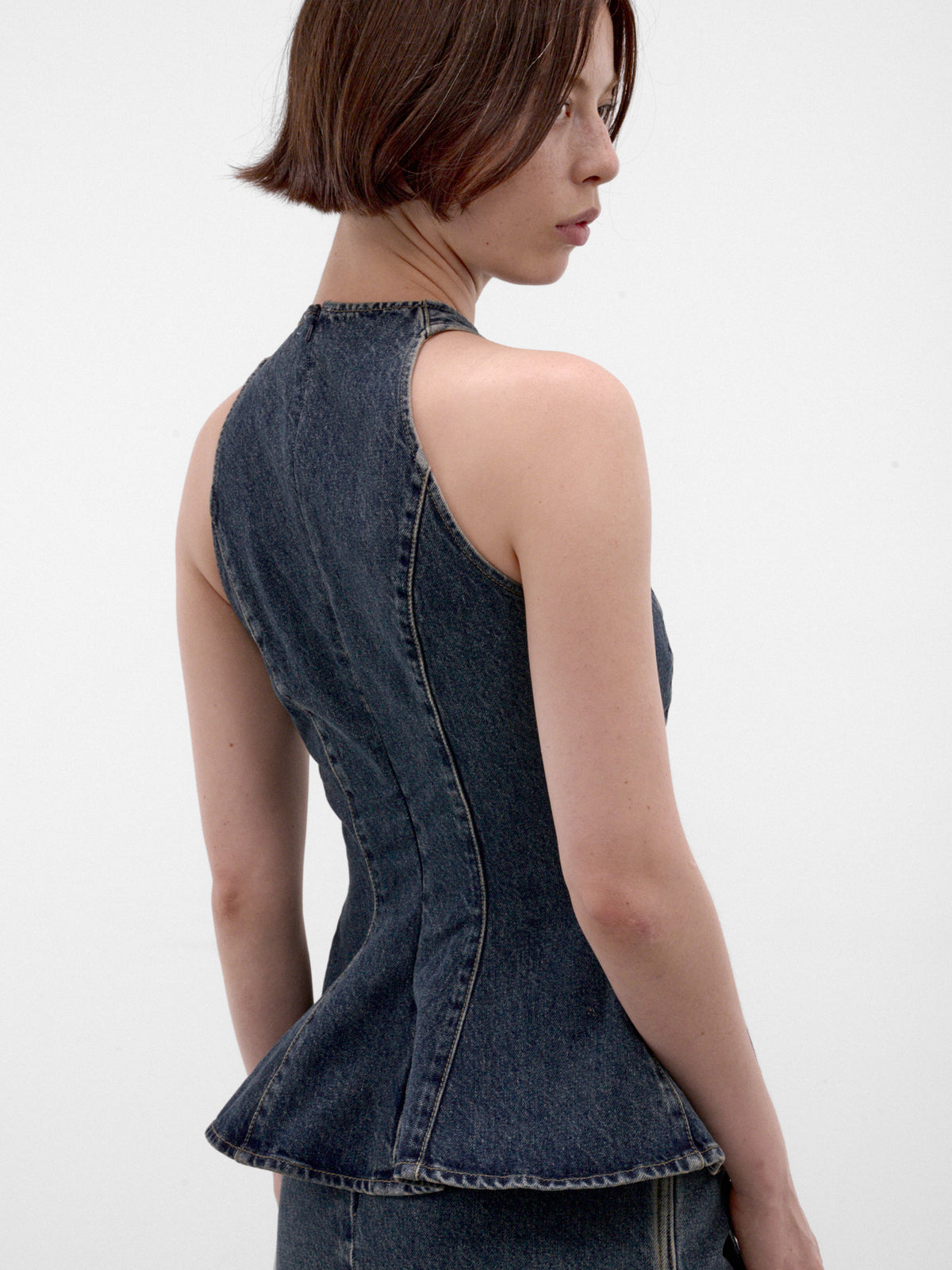 Blue Asymmetric Denim Blouse (DENIM-10-BLOUSE-BLUE)