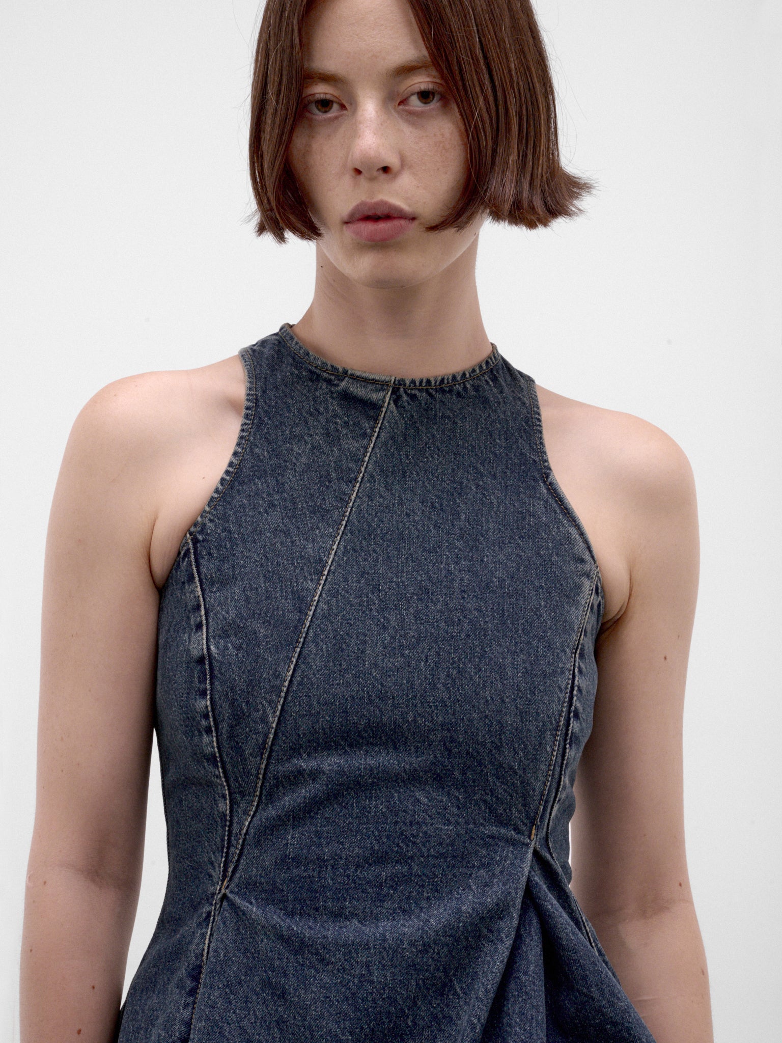 Blue Asymmetric Denim Blouse (DENIM-10-BLOUSE-BLUE)