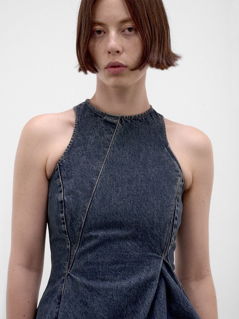 Blue Asymmetric Denim Blouse (DENIM-10-BLOUSE-BLUE)