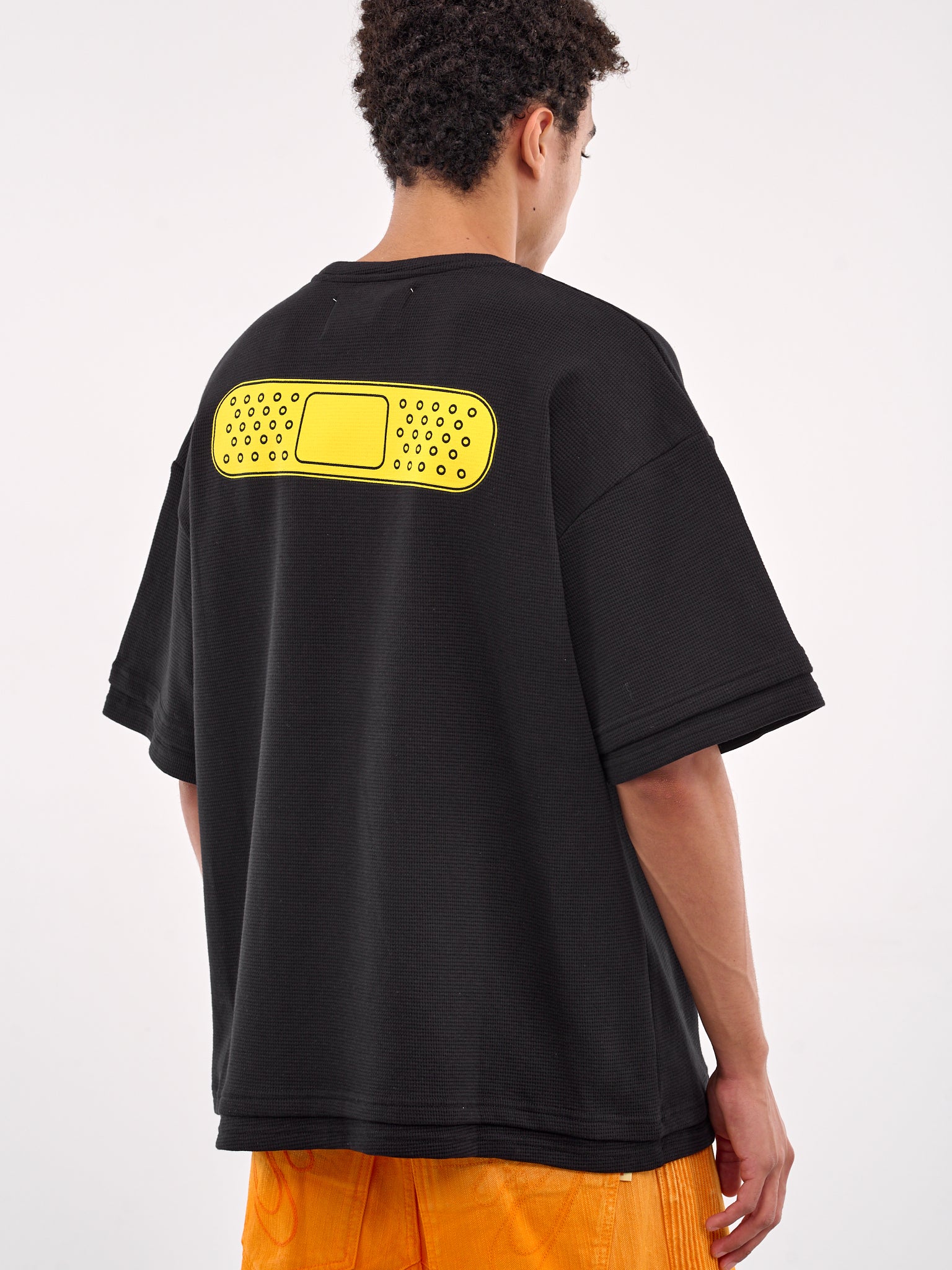 Oversized Graphic Waffle Tee (DFM54011TJ102PX-BLACK-YELLOW)