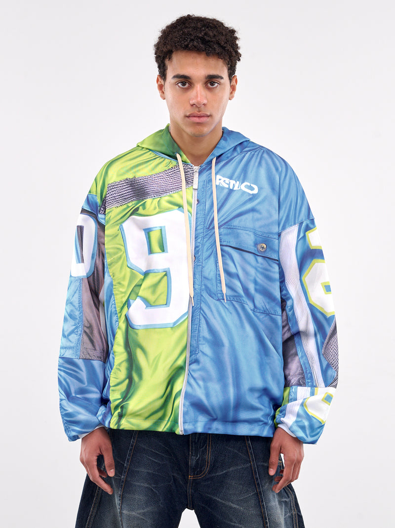Trompe L'oeil Printed Hoodie (DFM55013TJ104PRINT-BLUE)
